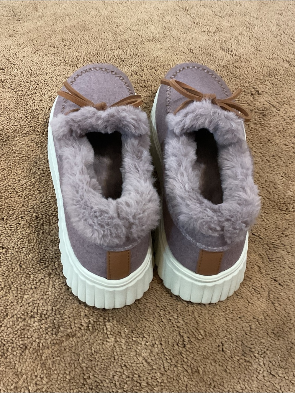 Skechers Plush Faux-Fur Slip-On Moccasins in Lavender Size 8 - Picture 7 of 9